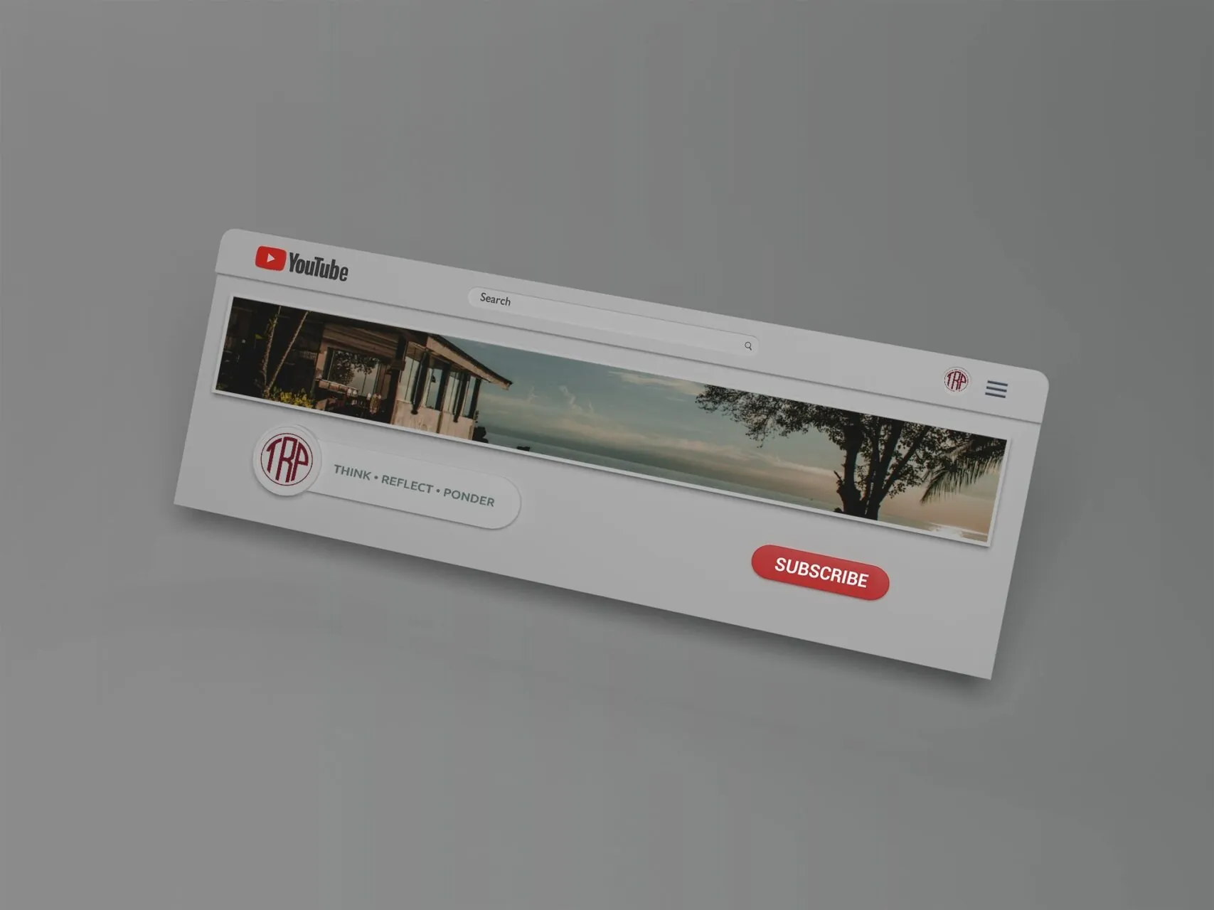 Channel art with youtube banner mockup