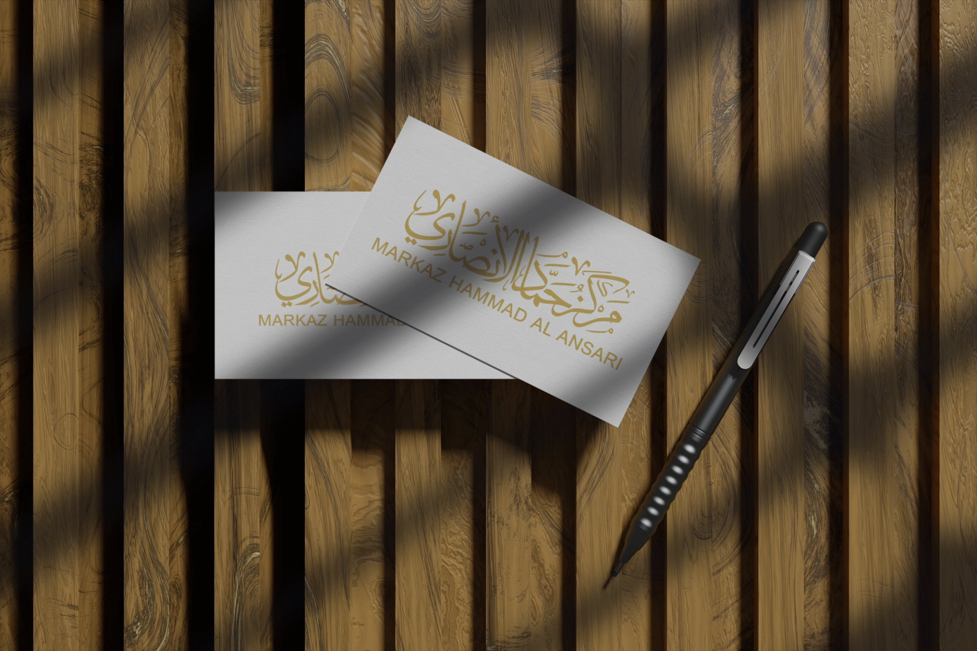 Top realistic business card mockup