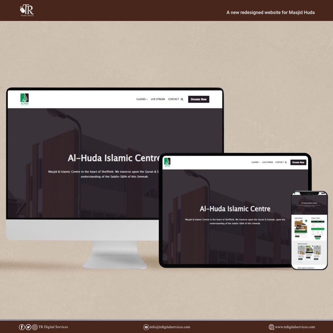 Masjid Huda Homepage Screenshot