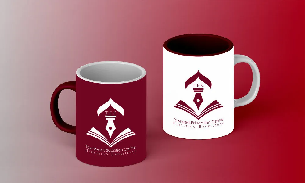 Arrangement of minimal coffee mugs