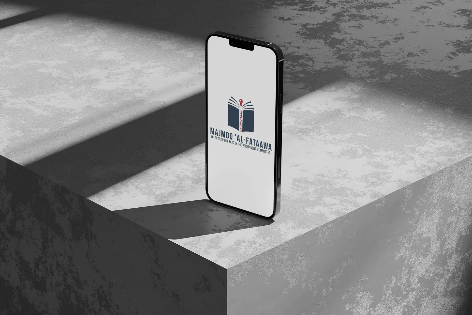 Mobile mockup with natural shadow scene